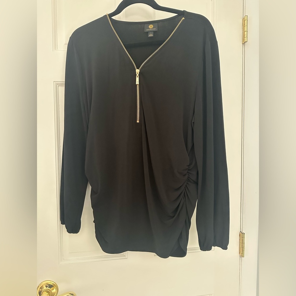 Black cinched blouse